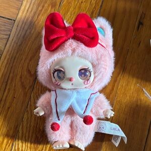 Liila Pink Stuffed Animal with Red Bow